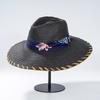 Large brimmed straw hat sunscreen temperament papyrus lafite beach hat sunshade hat lady summer sun panama hat jazz hat man