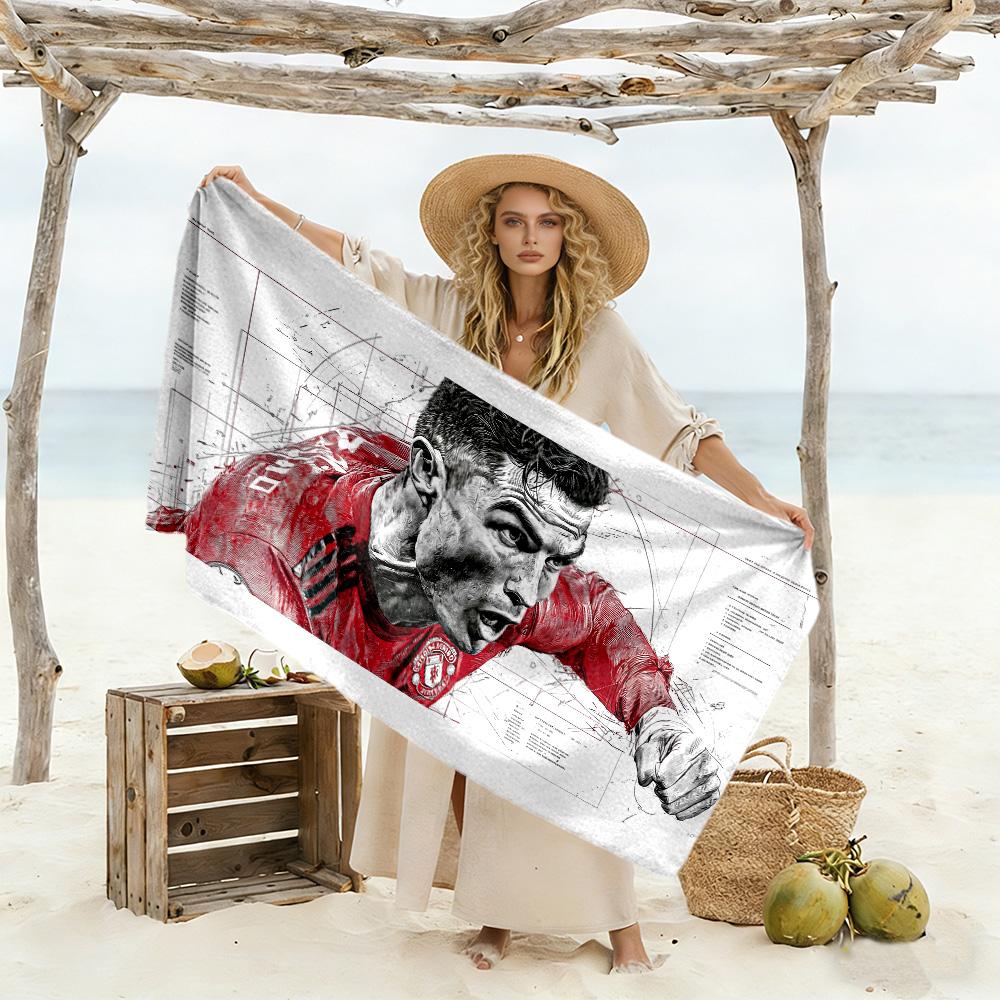 Cristiano Ronaldo Juventus Beach Towel High Absorbency & Quick-Dry Comfortable Lightweight Perfect for Traveling Yoga Camping and Swimming