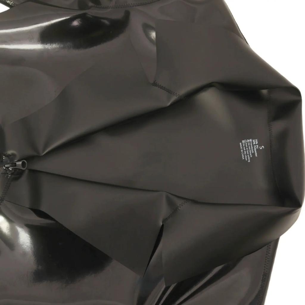 Sexy Men V Neck Vest Bodysuit Pvc Shiny Tank Top Latex Men'S Shirts Crotch Zipper Open Nightclub Stage Tights Man Sexy Punk Tops
