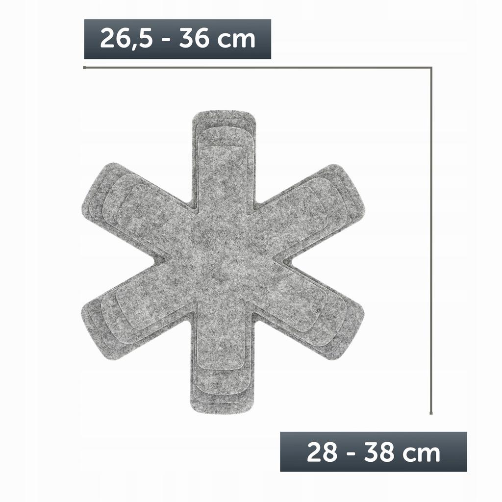 KADAX Przekładki Do Patelni Garnków Komplet 4 szt szare