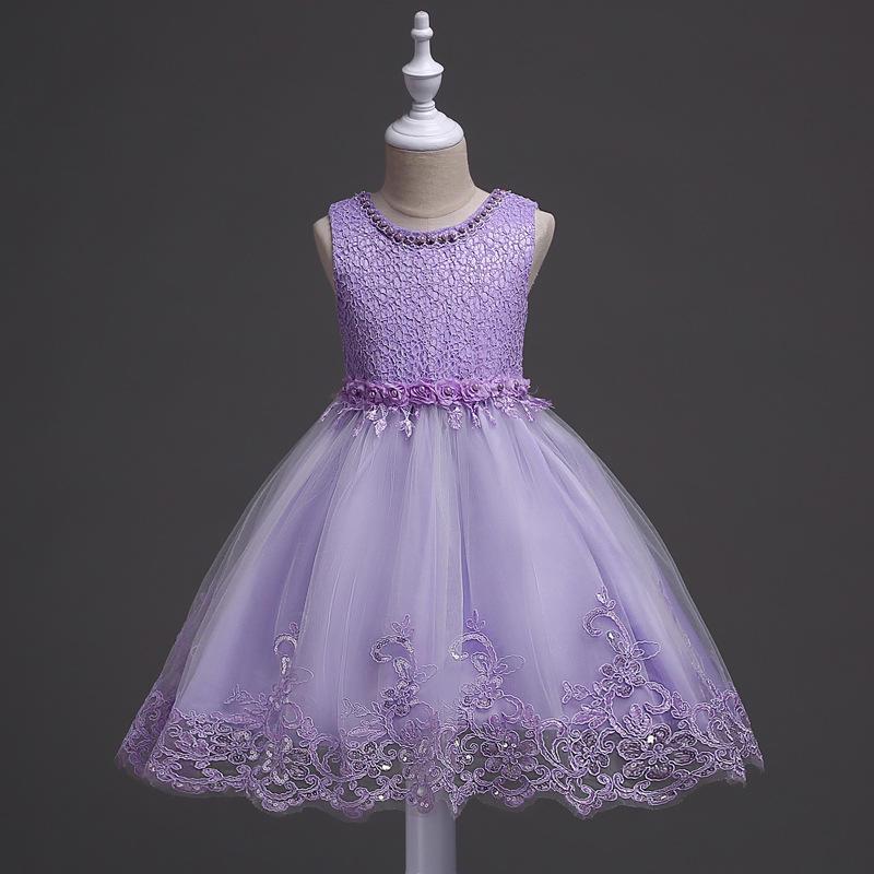 Children's Dress, Beaded Princess Wedding Dress, Fluffy Skirt, Summer Girls' Vest, Mesh Skirt