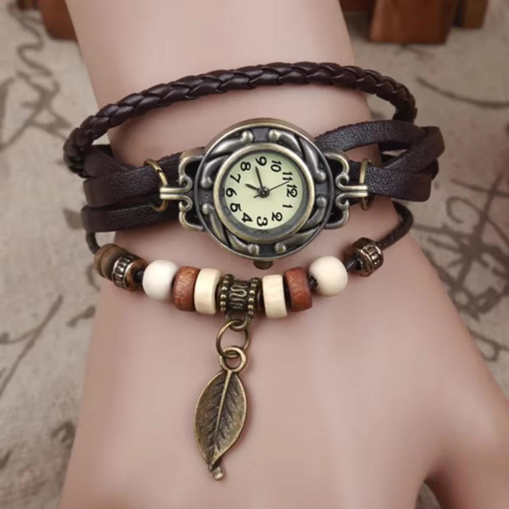 Şık Moda Bayan Elbise Saatleri Kadınlar İçin Vintage Kol Saatleri Deri Bant Küçük Kadran Kadın Kuvars Saat Montre Femme