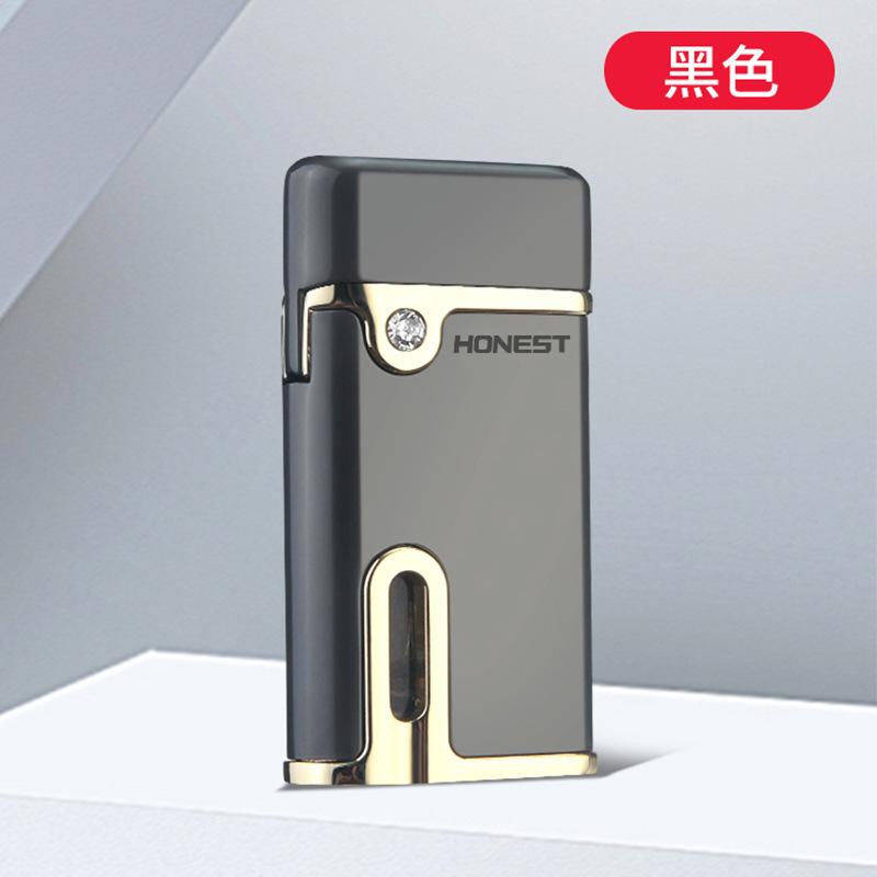 Metal Windproof Direct Impact Lighter with Red Flame and Light. Gift for Boyfriend - Lighter and Cigarette Accessories