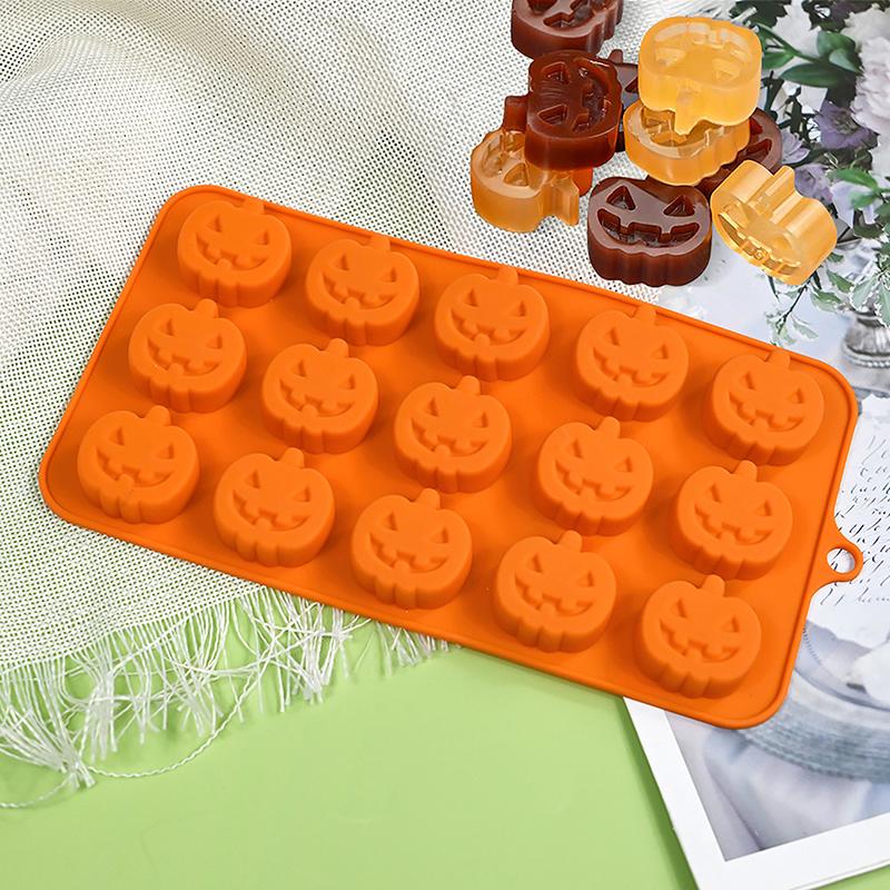 2 szt. Halloweenowa forma silikonowa w kształcie dyni, forma do czekolady, ciasteczek, cukierków, narzędzia do pieczenia DIY na imprezę Halloweenową, dekoracja tortu, forma do lodu