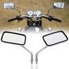 Pair Universal Rectangle Motorcycle Rearview Mirrors 10mm Chrome Retrovisor Moto Mirror Moto For Honda Motorbike Scooter E-Bike