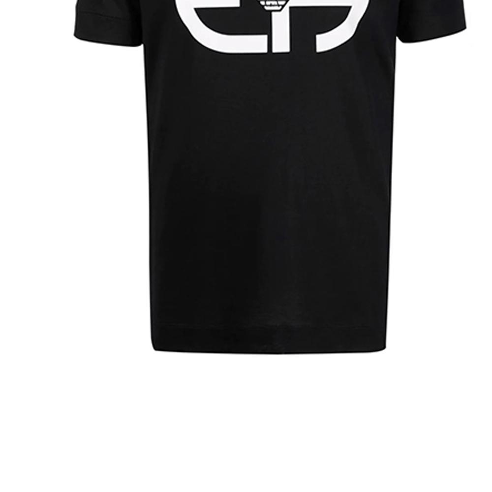 Emporio Armani Letter Round Neck Straight Fit Pullover Short Sleeve T-Shirt Men Tops Black 6K1T74-1JUVZ-0999