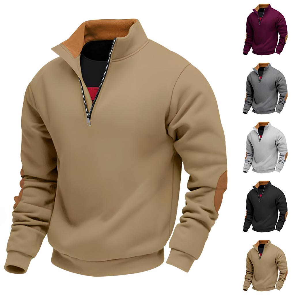 Men's Outdoor Casual Loose High Neck Half-Zip Hoodie
