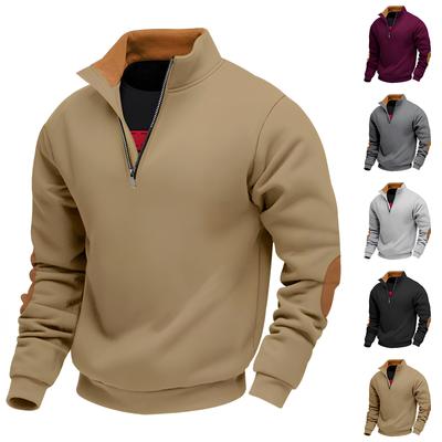 Men's Outdoor Casual Loose High Neck Half-Zip Hoodie