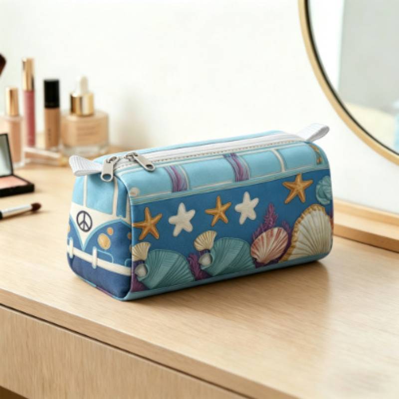 Multi Functional Plush Makeup Organizer With Zipper Closure For Home Use Storage