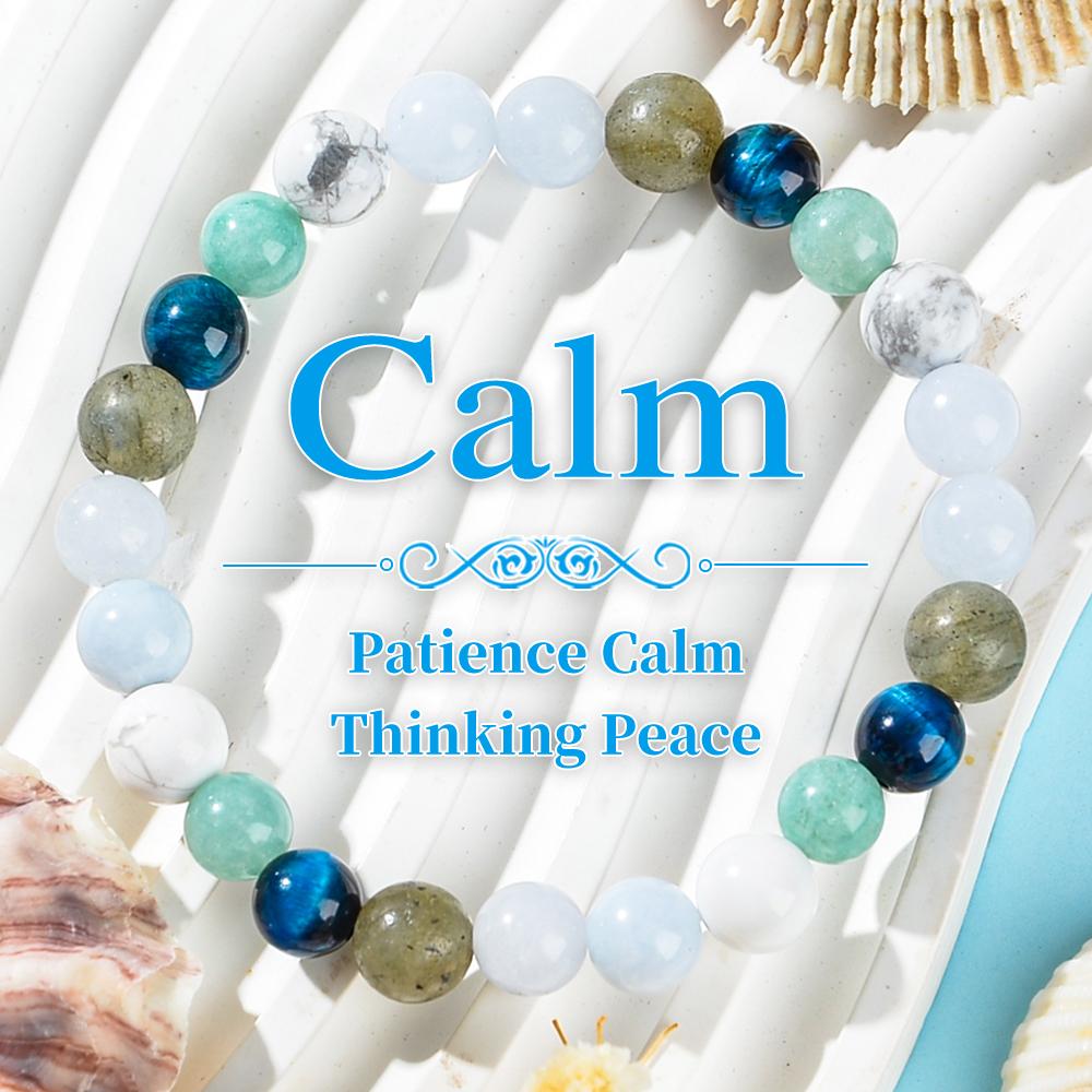 

Calming Crystal Bracelet Promotes Patience, Calmness, and Thinking, While Blue Agate Bracelet Is Used To Relieve Stress 18cm
