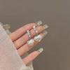 Silver Needle Delicate Zircon Pearl Love Earrings High-end Niche Design Personalized Stud Earrings Women