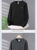 Men's Plus Size Thick Velvet Round Neck Hoodie - Autumn/Winter Trendy Loose Fit Long Sleeve Casual Top