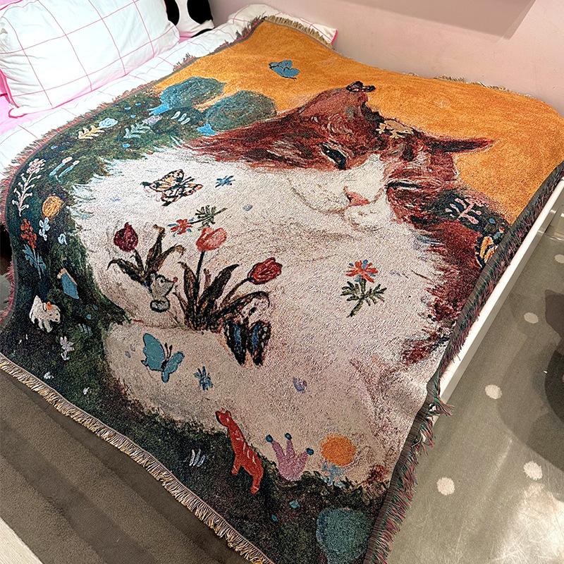 Nea Designed Cartoon Sofa Blanket And Bedspread Lazy Sofa Cover Single Luxury Camping Blanket Home Decoration Aesthetic Tapestry