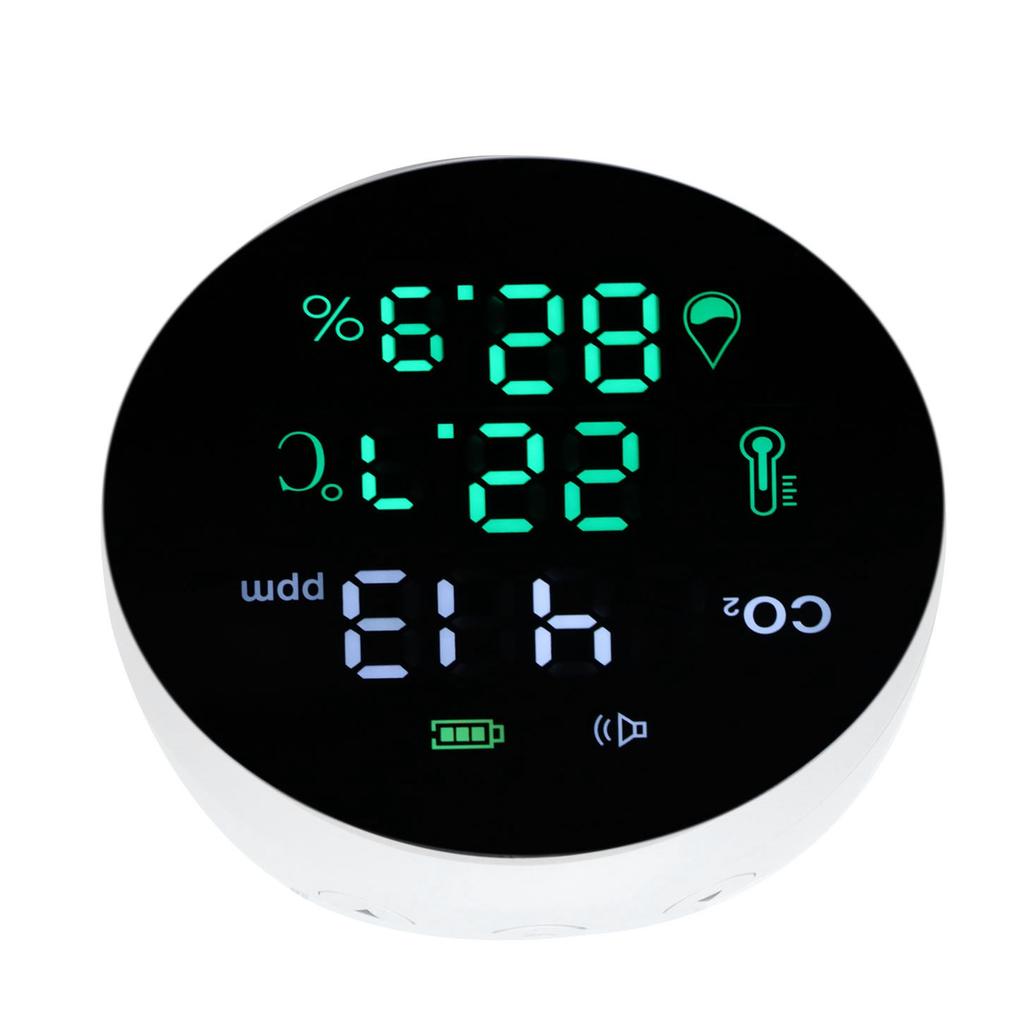 Air Quality Monitor Temperature Humidity Meter Digital Display Multifunctional Detector USB Charging