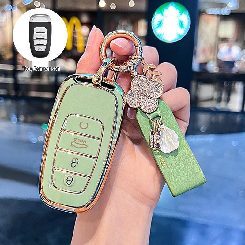 Premium Key Cover for Hongqi H5, HS5, H6, HS3, H9, HS6, EQM5, HS7 - Elegant Car Shell Buckle