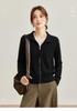 Women's Cashmere Blend Soft Loose Zip-Up Cardigan