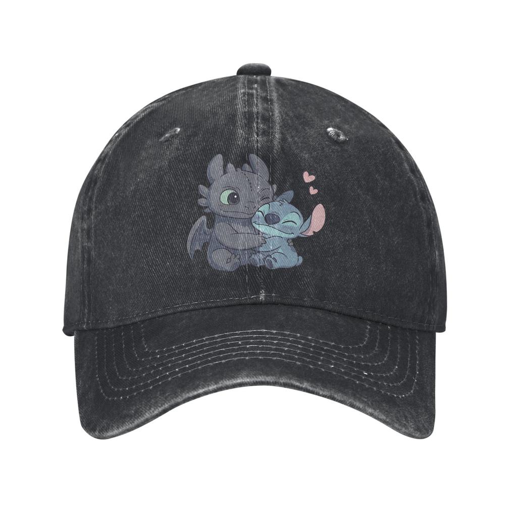 Herren Damen Stich und HTTYD Ohnezahn Kappen Merch Baseballkappe Vintage Snapback Hut Verstellbar
