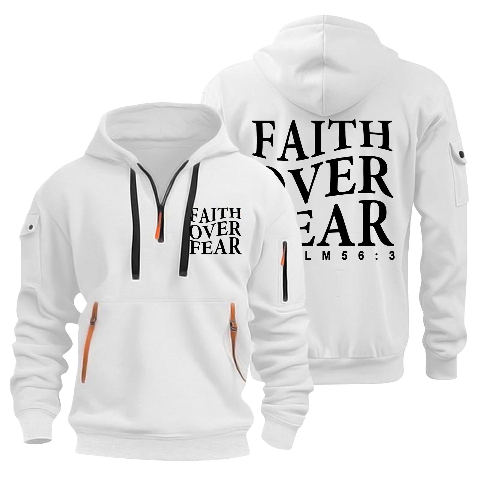 

Men s Solid Color Half-Zip Hoodie Men s Sports Plus Size Casual Sweatshirt XL білий