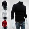 Men Autumn Solid Color Long Sleeve Turtle Neck Knitted Slim Bottoming Shirt