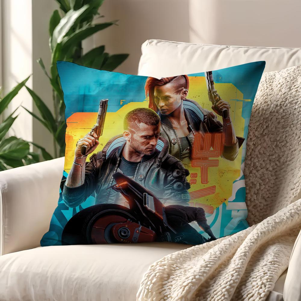 Game C-Cyber-Co-P-punk 2077 Cushion Cover For Pillow Sofa Printing Decoration Room Home Office Coffee Shop Car Nordic Simplicity