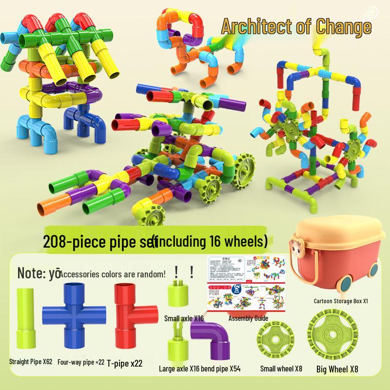 Interlocking Water Pipe Building Blocks for Early Education - DIY Educational Toys for Kids