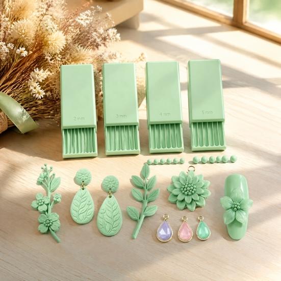3D Printed Clay Tool 4Pcs/Set Gel Ball Makers, Polymer Rollers, 2mm 3mm 4mm 5mm Crafting Equipment Sphere Shaper Nail Art Bead Rollers for Flowers,