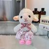 2027 Chinese Zodiac Lamb Plush Keychain Cute Floral Dress Sheep Stuffed Doll Portable Backpack Charm Gift
