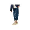 Li Ning X Anb Collaboration Loose Straight Vintage Wash Denim Shorts Women Shorts Dark-Denim-Blue AJSV010-1