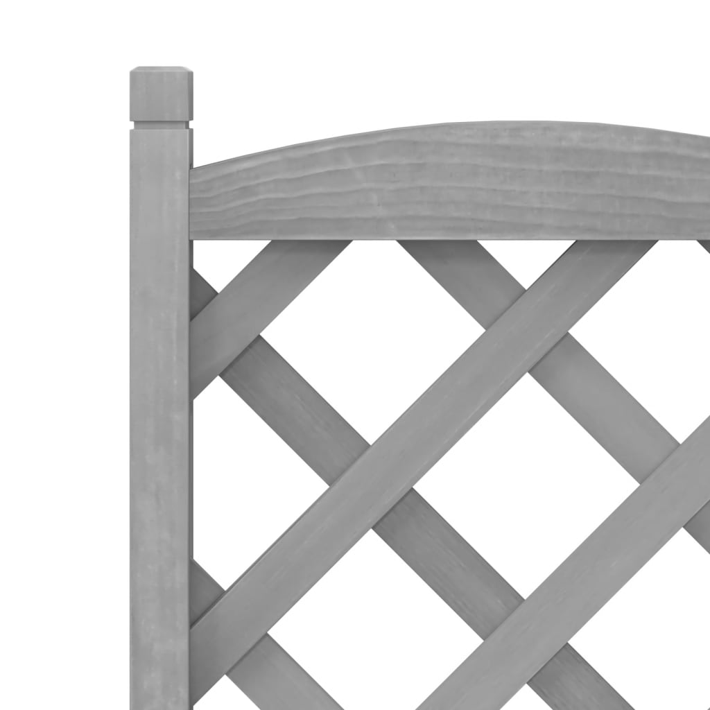 Planter with Trellis and Casters Grey Solid Wood (Spruce)