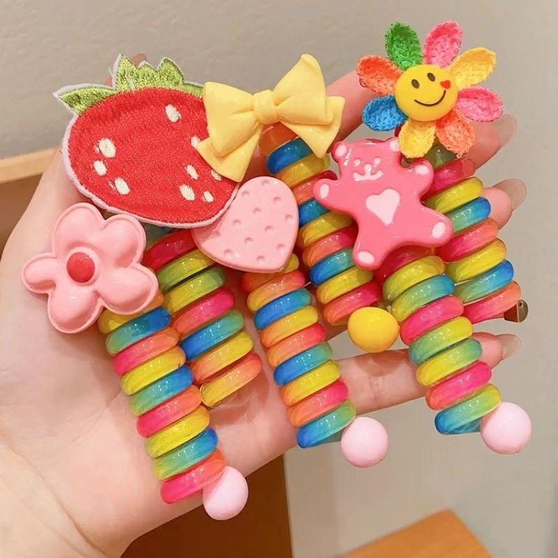 Children'S Roll Telephone Rope Hair Rope Girls' High Ponytail Headrope Durable High Elastic No Damage Hair Rope Hair Accessories