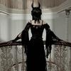 Gothic See Through Shrug Tops Grunge Aesthetic Black Flare Sleeve Crop Top Women Streetwear Vintage Punk Sexy Clothing