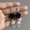 New Halloween Skull Skeleton Drop Earrings For Women Fashion Trend Gothic Zircon Gift Hip Hop Rock Cool Dropped Earrings