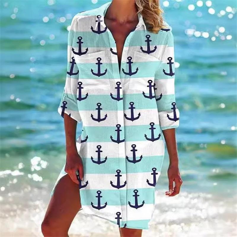 Women's Bikini Cover Up Shirt Swimwear Cardigan Printed Vacation Beach Sexy And Stylish Beachwear Ideal For Summer Pool And Beach Activities