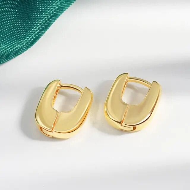 ANENJERY 2024 New Trend Korean Geometric Earrings For Women Girl Simple Jewelry Gift Party Earring