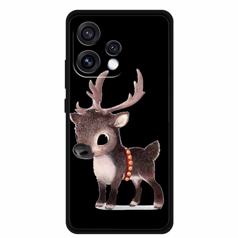 For Oppo Reno15 5G Case Flower Black Silicone Soft Protective Back Covers For Oppo Reno 15C 2025 Phone Case Coque Cartoon Shells