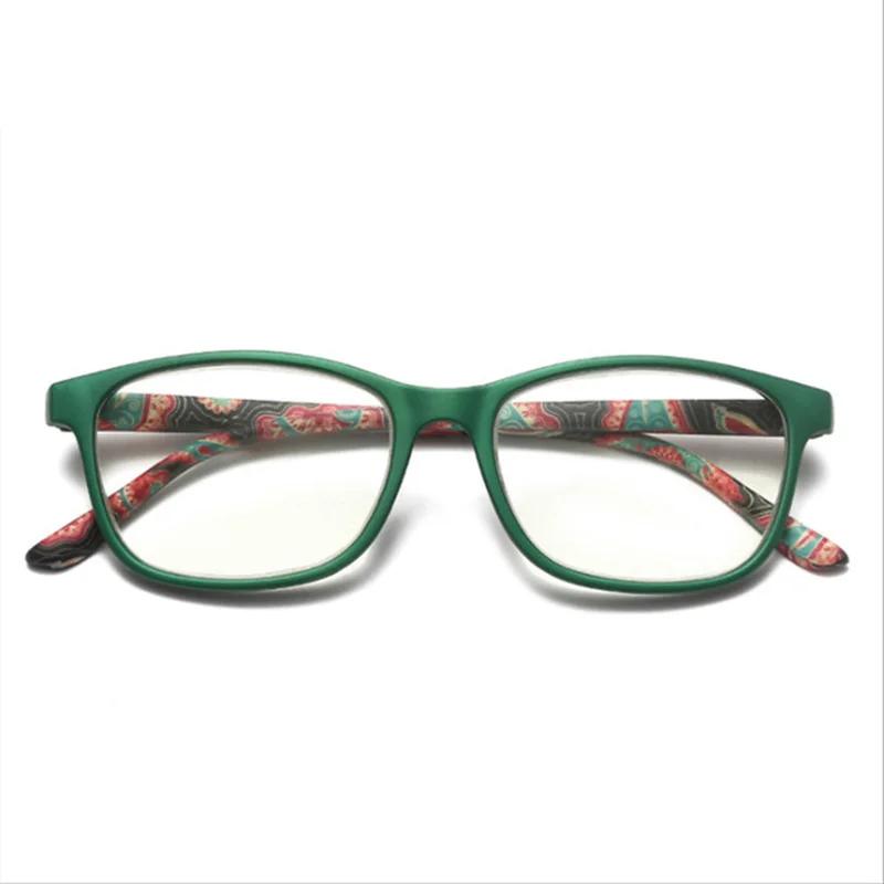 

Fashion Women Anti Blue Light Reading Glasses Flower Print Resin Read Eyeglasses Presbyopic Eyewear for The Old +1.0~+4.0 2