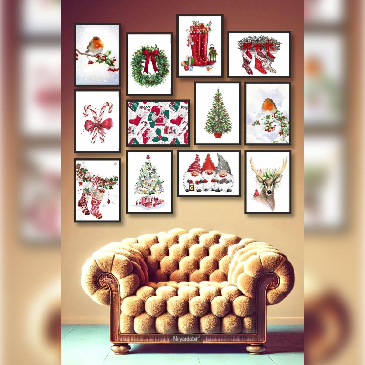 

Complete Your Christmas Décor with a 12-Piece MDF Wall Art Set That Brings the Spirit of Christmas to Your Home