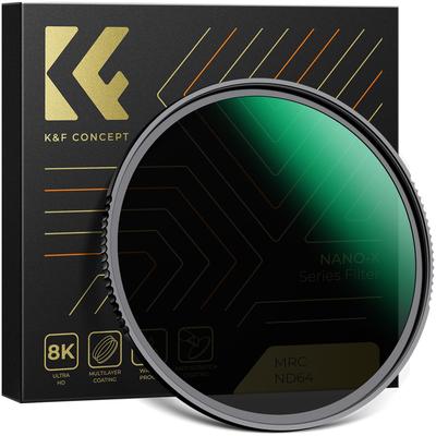 Concept 49mm ND Filter ND64 28 Layer Nano Coating Optical Glass Water Repellent Stain Resistant Scratch Prevention Neutral Density Filter Direct K&F
