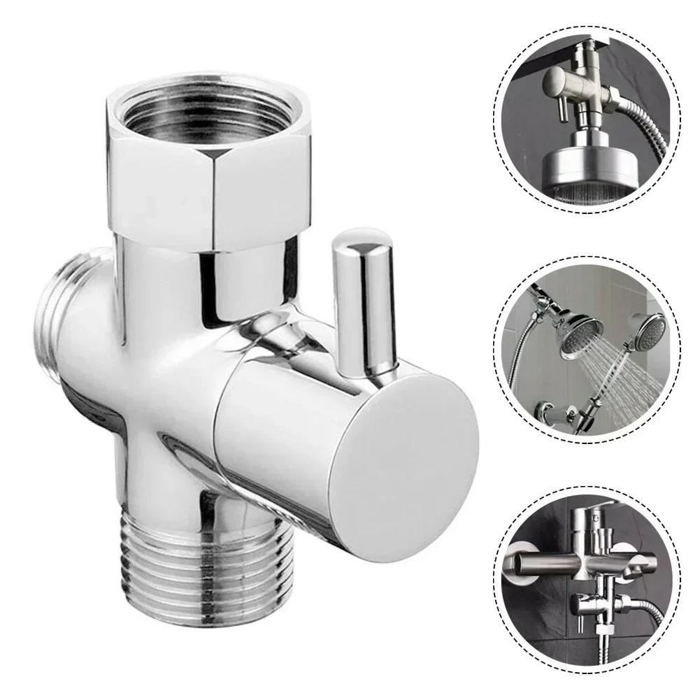 3 Way Switch Faucet G1/2inch Valve Adapter Shower Diverter Valve Faucet Shower Tap Connector Splitter Bathroom Accessories