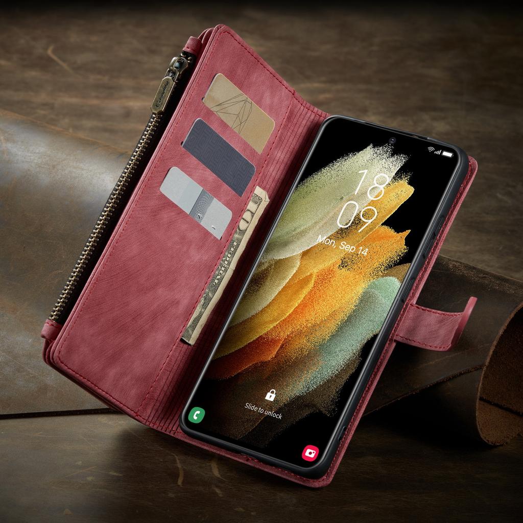 Suitable for Samsung S21Ultra phone case, A52 phone leather case, Note20 retro wallet leather case, S20FE