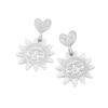 Elegant Mental Heart Sun Dangel Earring Banquet Ear Stud Face Sunflower Earrings  Party