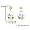 Punk Halloween Ghost Earrings for Women Acrylic Cartoon Flower Drop Dangle Earring Cute White Ghost Holiday Jewelry Gifts