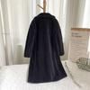 Women Fashion  And Winter Loose Medium Long Windbreaker Lamb Coat
