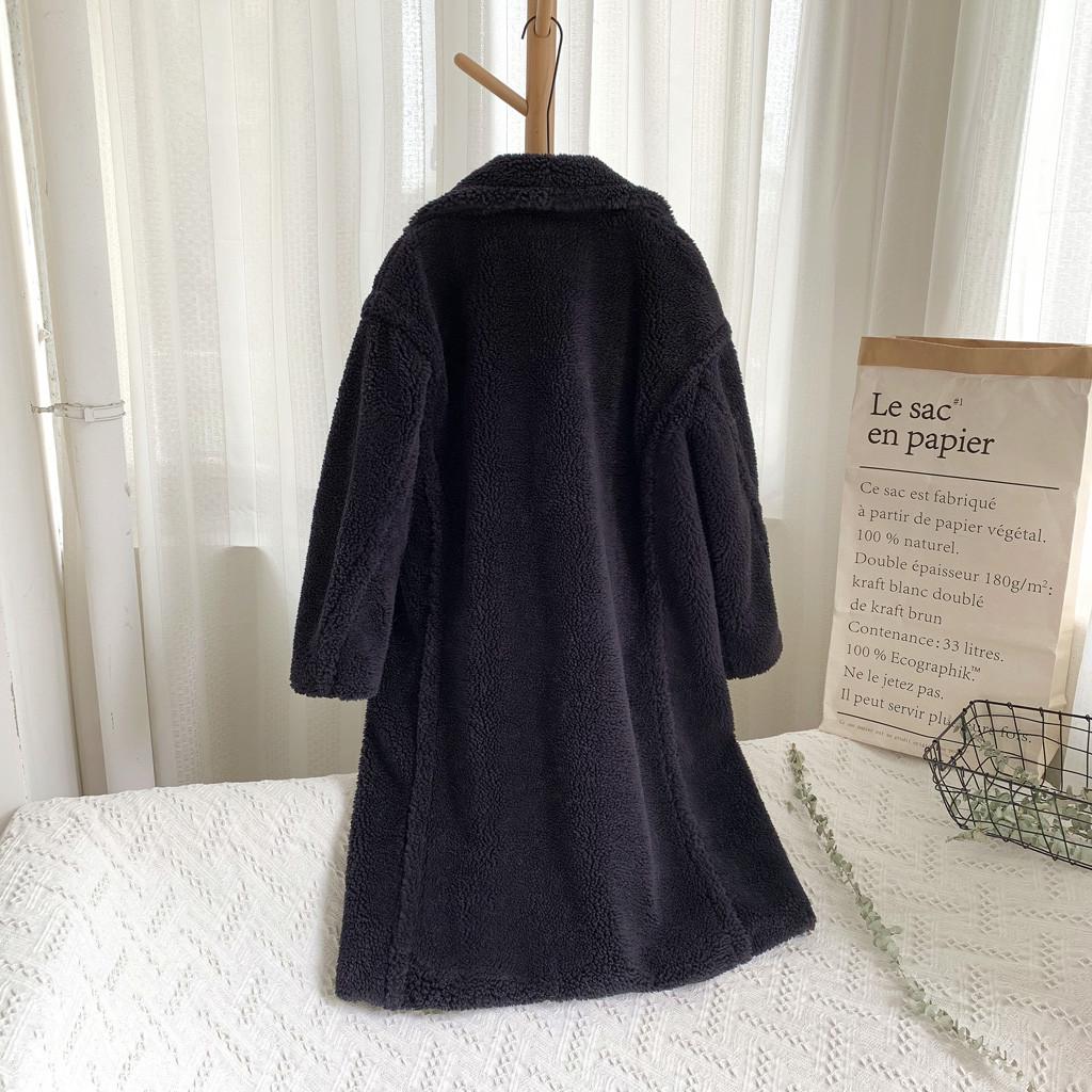 Women Fashion  And Winter Loose Medium Long Windbreaker Lamb Coat