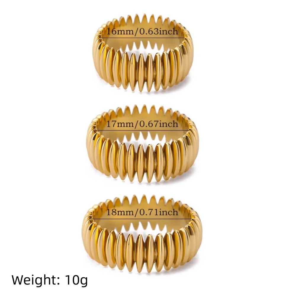 Design Retro Gold Color Stainless Steel Concave and Convex Sawtooth Rings for Men Women Hip Hop Rock Jewelry Gift