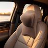 High Density Leather Headrest Cushion with Adjustable Strap Slow Rebound Car