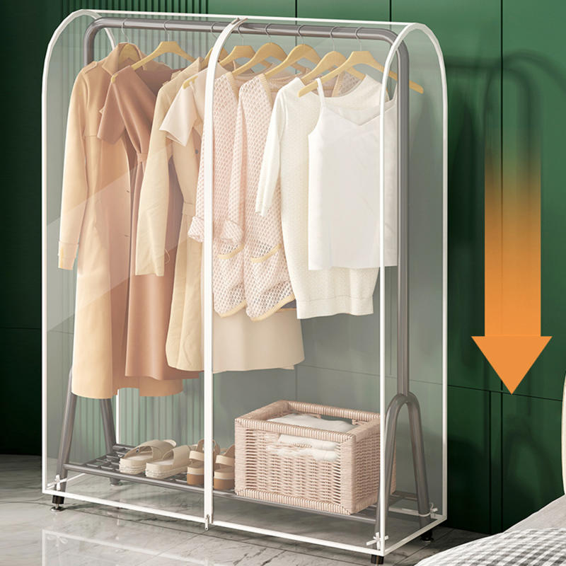 

Clothes Hanger Dust Cover Bedroom Drying Rack Dust Cover Cloth Translucent Coat Suit Storage Bag Dormitory Supplies 2025 NEW 60x50x150cm прозрачный