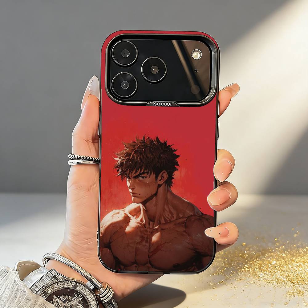 Anime B-Baki H-Hanma Phone Case For iPhone17,16,15,14,13,12,11,Pro,MAX White Matte Shockproof Cover