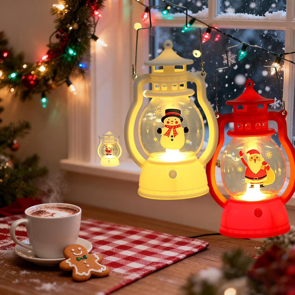 4pcs Christmas Candle Lantern, Retro Oil Lamp, Portable Christmas Decorative  Hanging Lanterns, Battery Operated Xmas Light