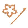 2Pcs Wooden Flower Brooch Handmade Elegant Women Brooch Scarf Buckle for Collar Dress Sweater Gift